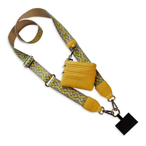 Clip & Go Strap w/Zippered Pouch Yellow Pattern