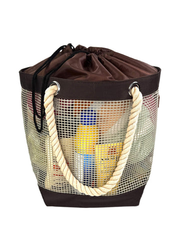 Mesh Beach Bag Brown
