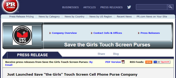 Just Launched "Save the Girls" Touch Screen Cell Phone Purse Company