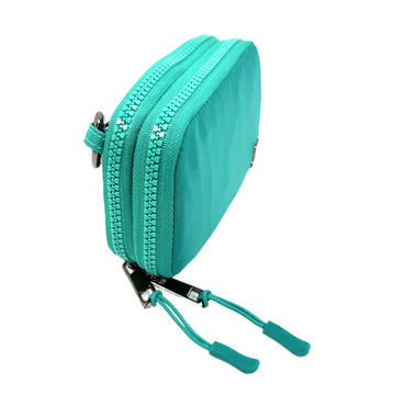 Active Recycled RFID Double Pouch in Teal, RFID pouch, RFID blocking pouch, zipper pouch, Save The Girls