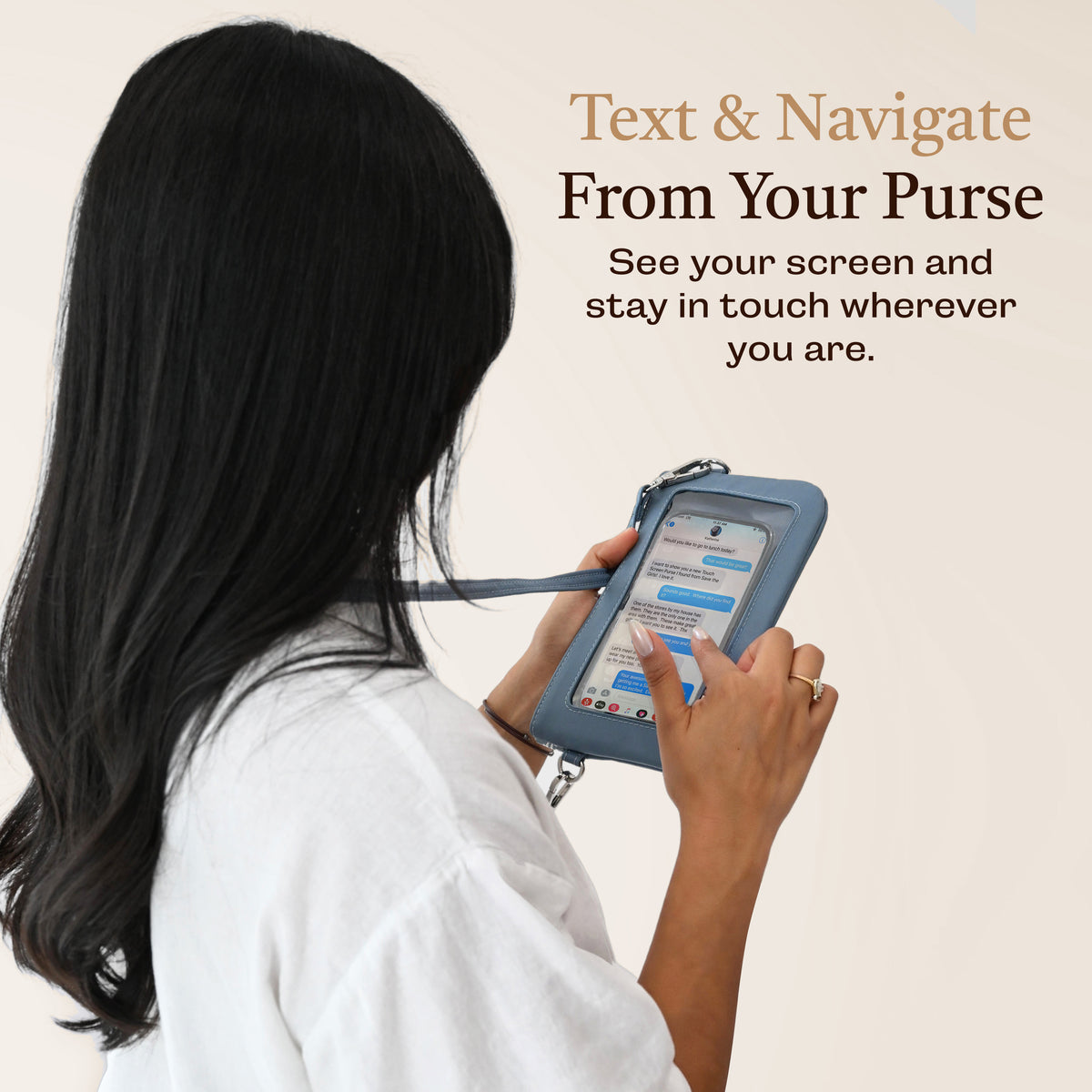 Active Catchy Clutch RFID Touch Screen Purse, RFID purse, crossbody phone purse, crossbody wallet and phone purse