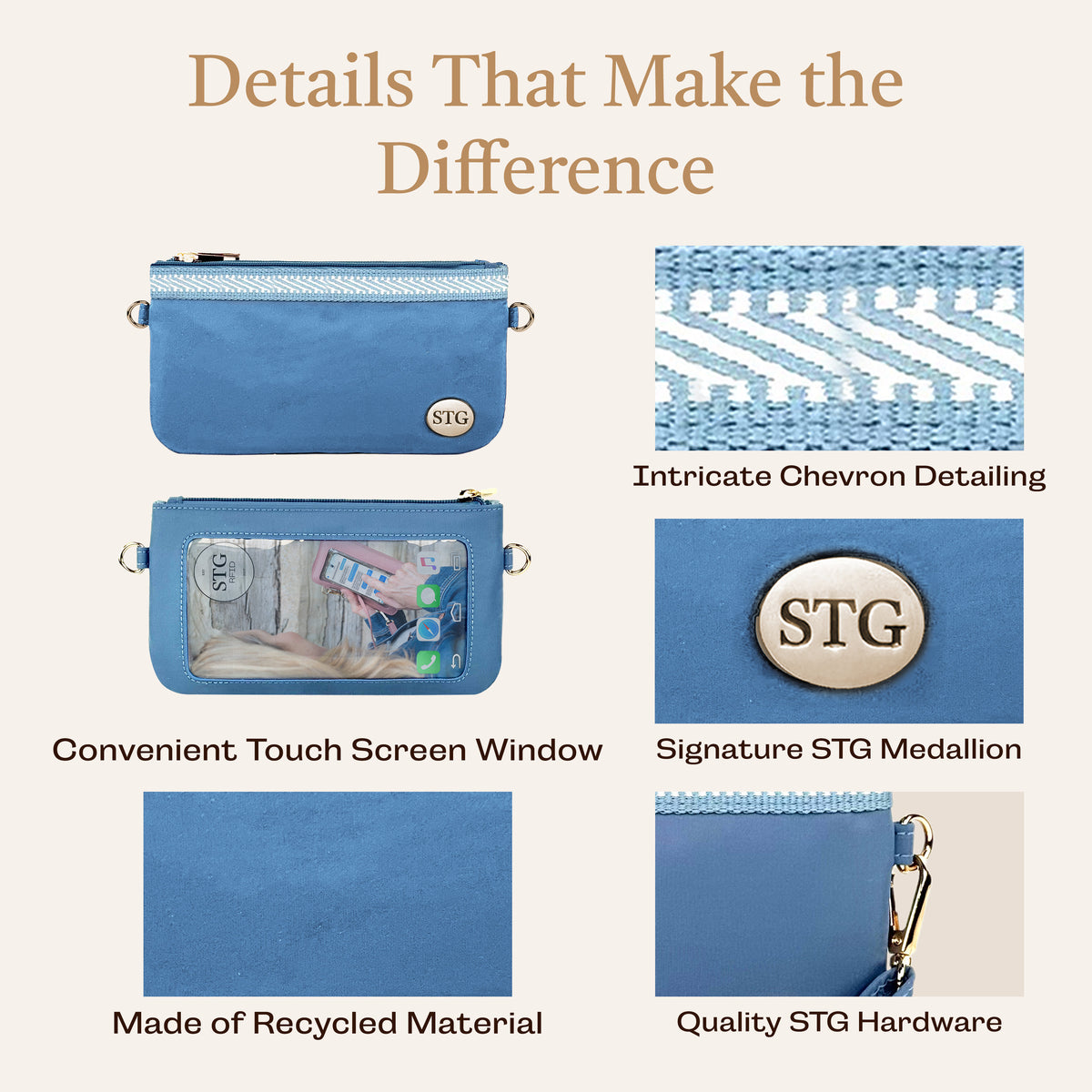 Active Catchy Clutch RFID Touch Screen Purse, RFID purse, cell phone wallet purse, crossbody wallet and phone purse
