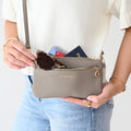 Bella RFID Touch Screen Purse in Creamy Spice Taupe with adjustable crossbody strap