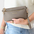 Bella RFID Touch Screen Purse in Creamy Spice Taupe with adjustable crossbody strap