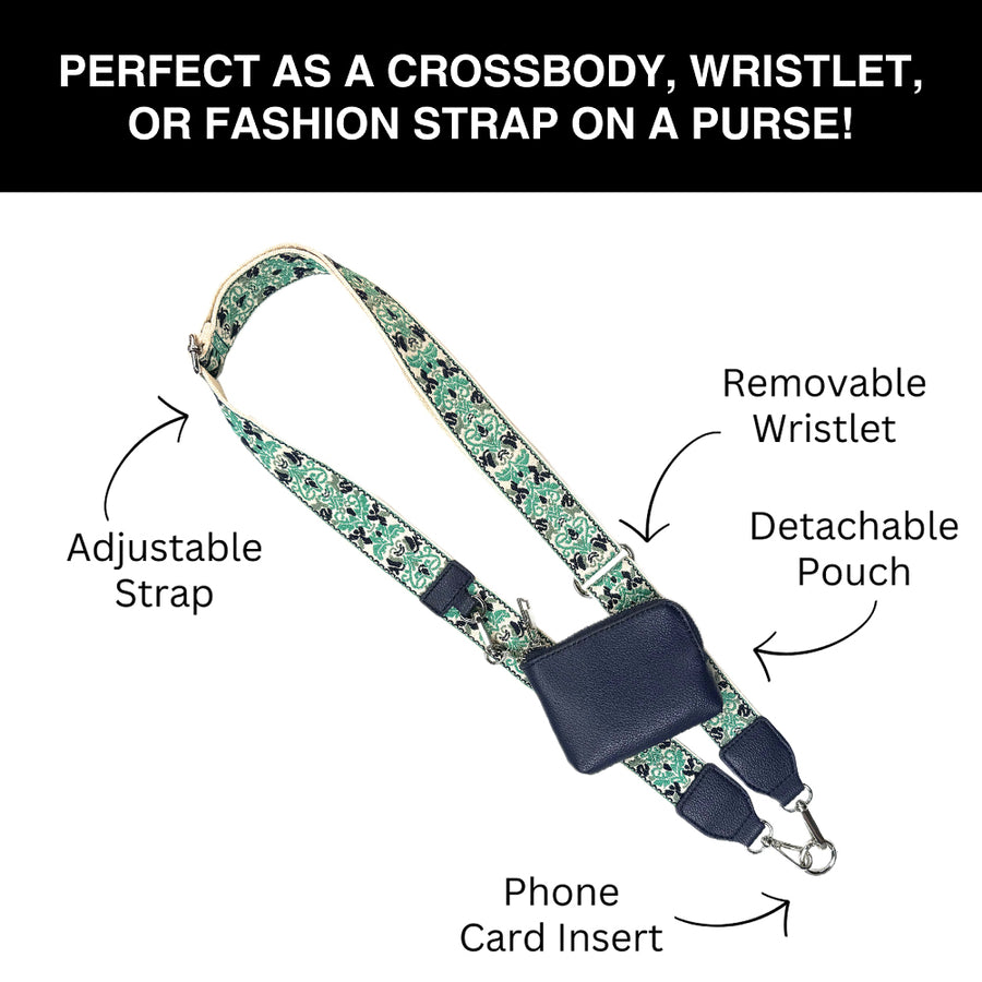 Clip & Go Strap w/RFID Pouch Brocade Pattern