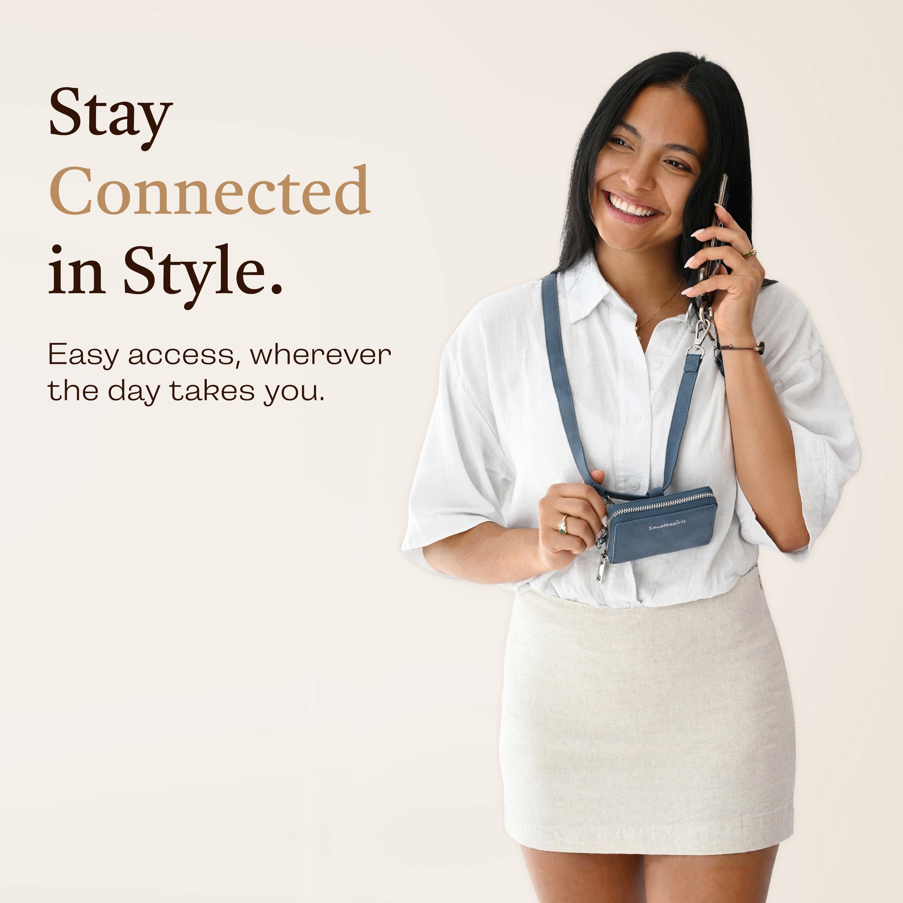 Clip & Go Phone Strap w/Pouch Brushed Vegan Leather – SaveTheGirls