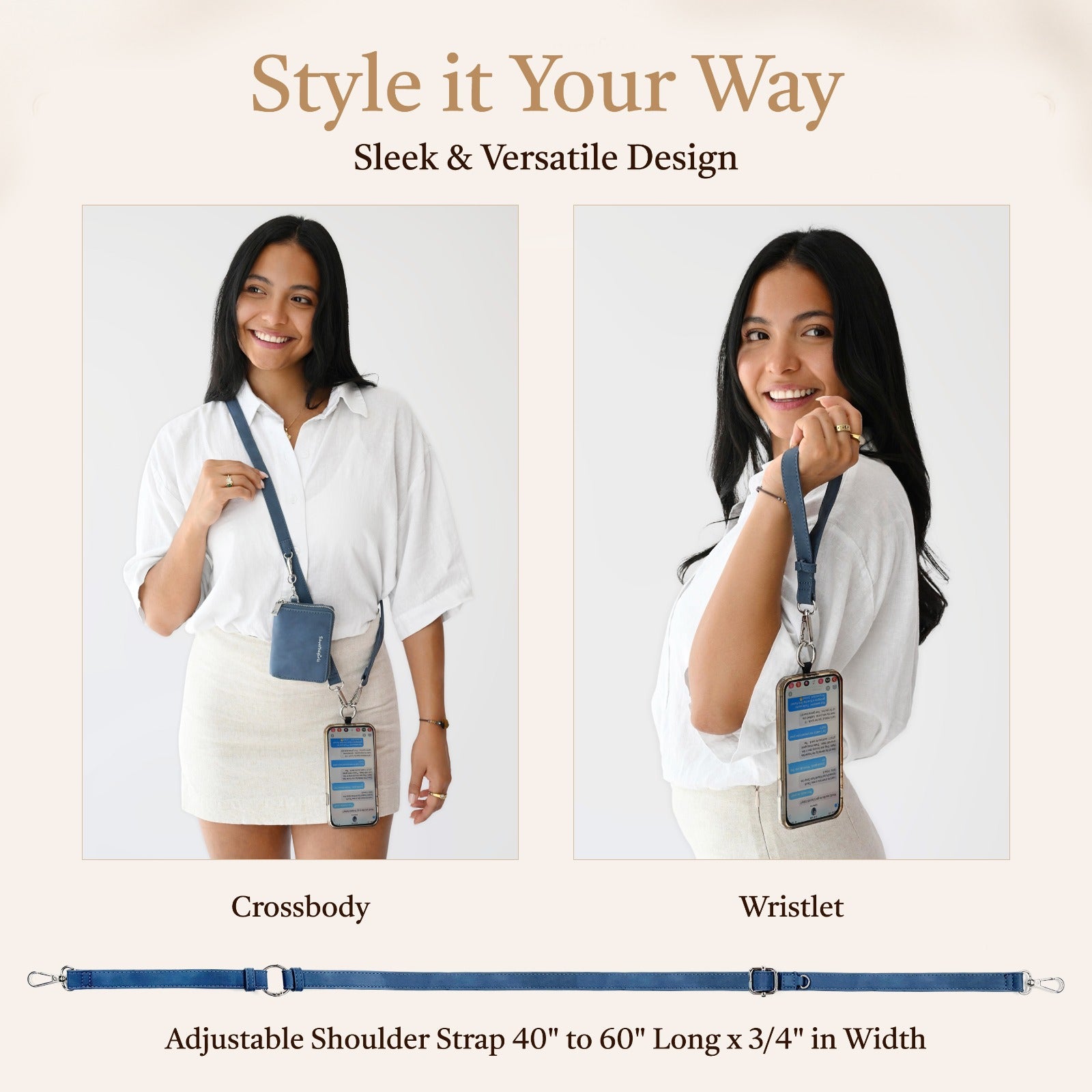 Clip & Go Phone Strap w/Pouch Brushed Vegan Leather – SaveTheGirls