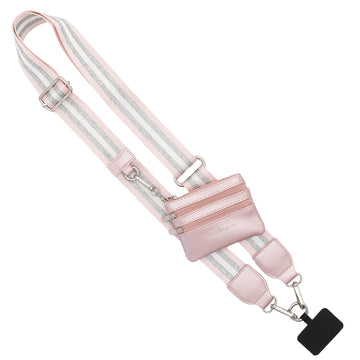 Clip & Go Strap with Pouch - Stripe Collection Pink