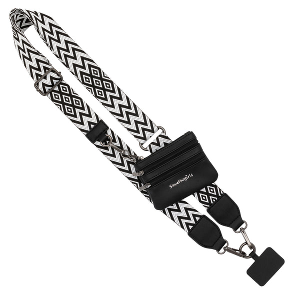 Clip & Go Phone Strap with Pouch Chevron/Diamond Collection 