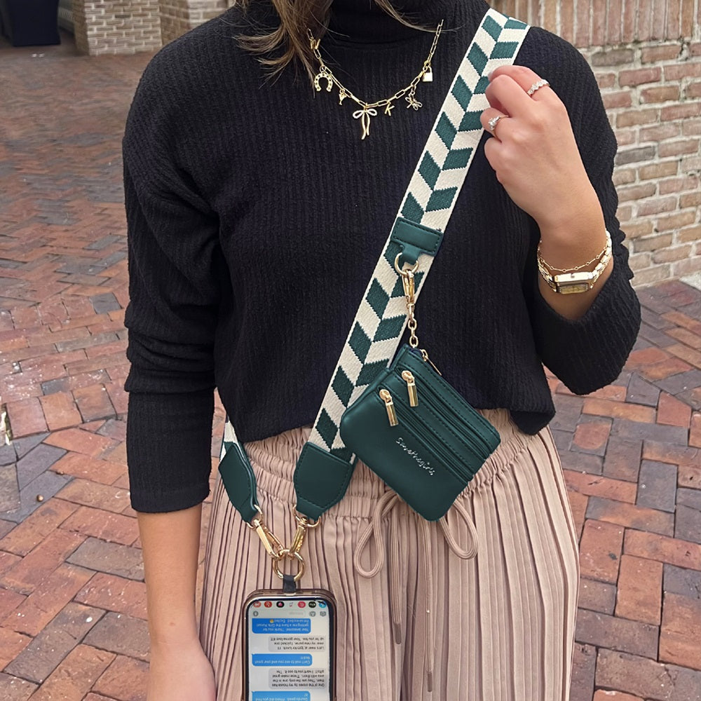 Clip & Go Phone Strap w/Zippered Pouch Chevron - SaveTheGirls