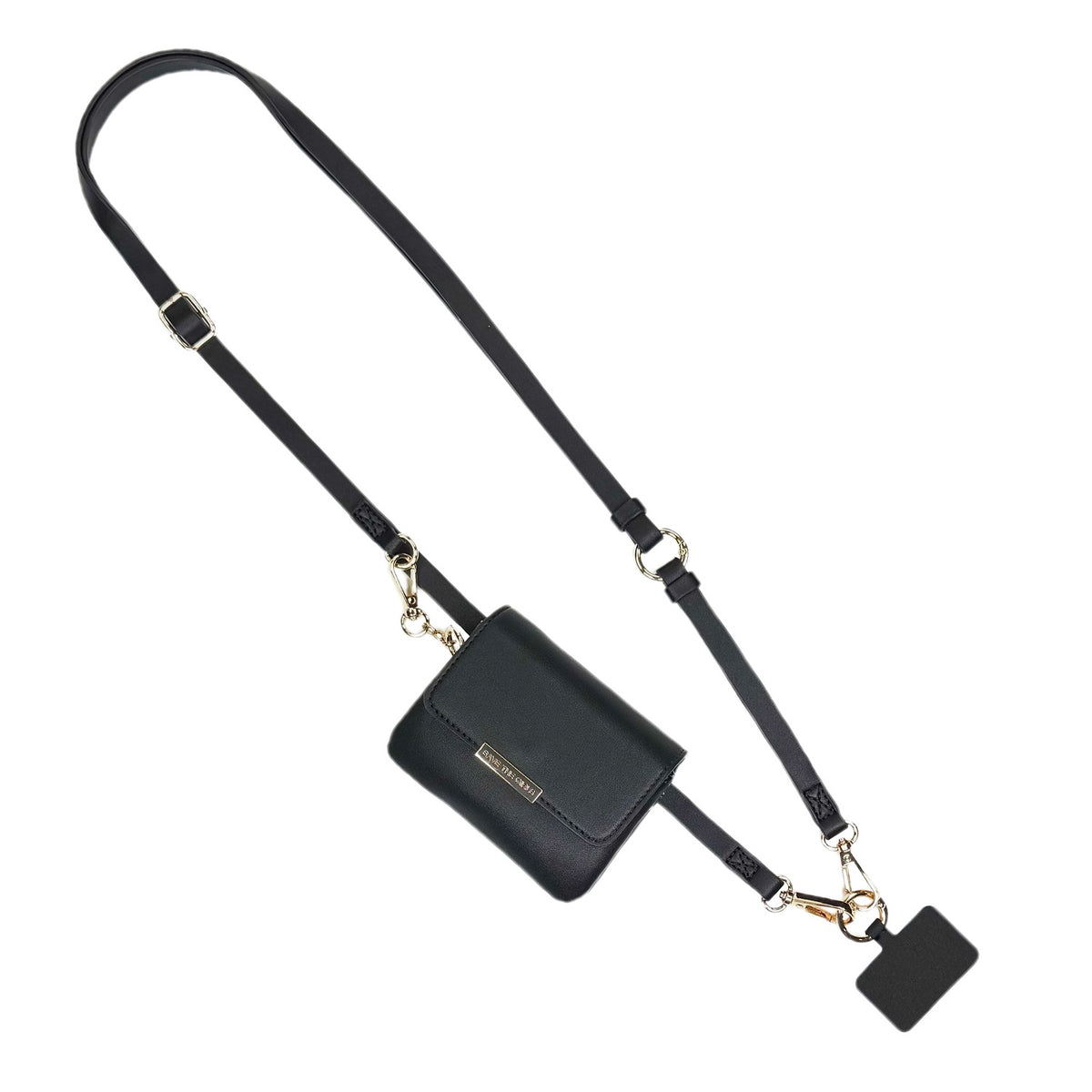 Clip & Go Crossbody Strap Unique RFID in Black, RFID pouch, phone lanyard crossbody, cell phone strap