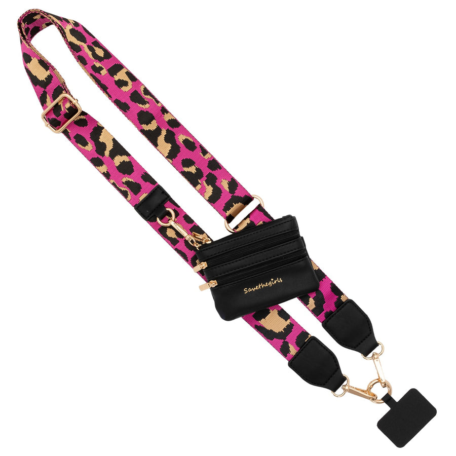  Womens Girls Crossbody Straps for Purses Pink Leopard Print  Adjustable Guitar Strap for Handbags : Clothing, Shoes & Jewelry