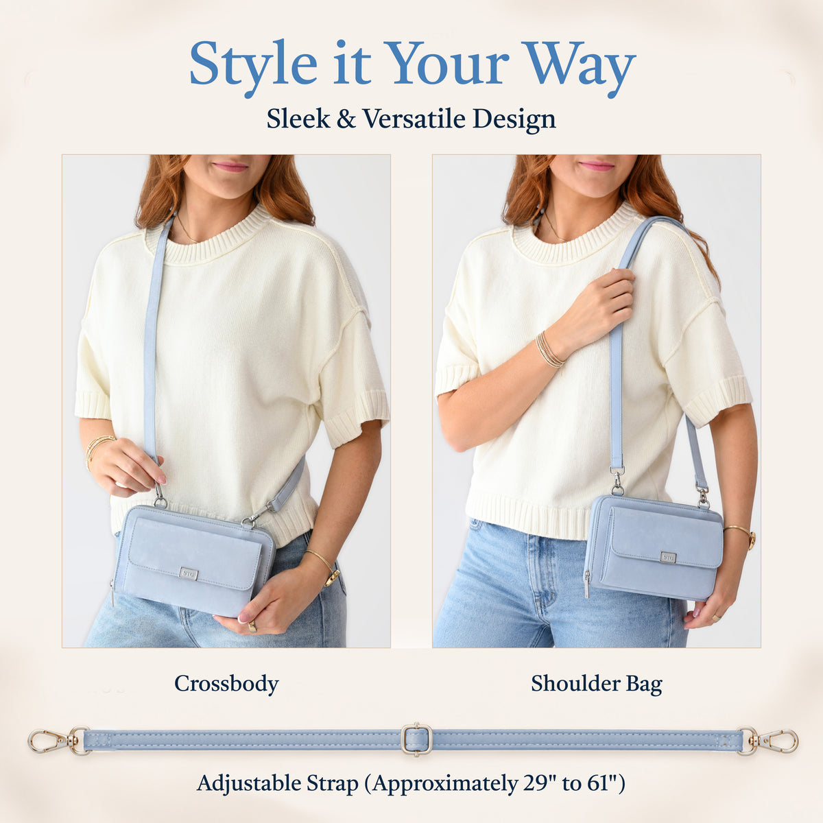 Captiva RFID Touch Screen Purse, crossbody phone purse, RFID purse, crossbody wallet and phone purse