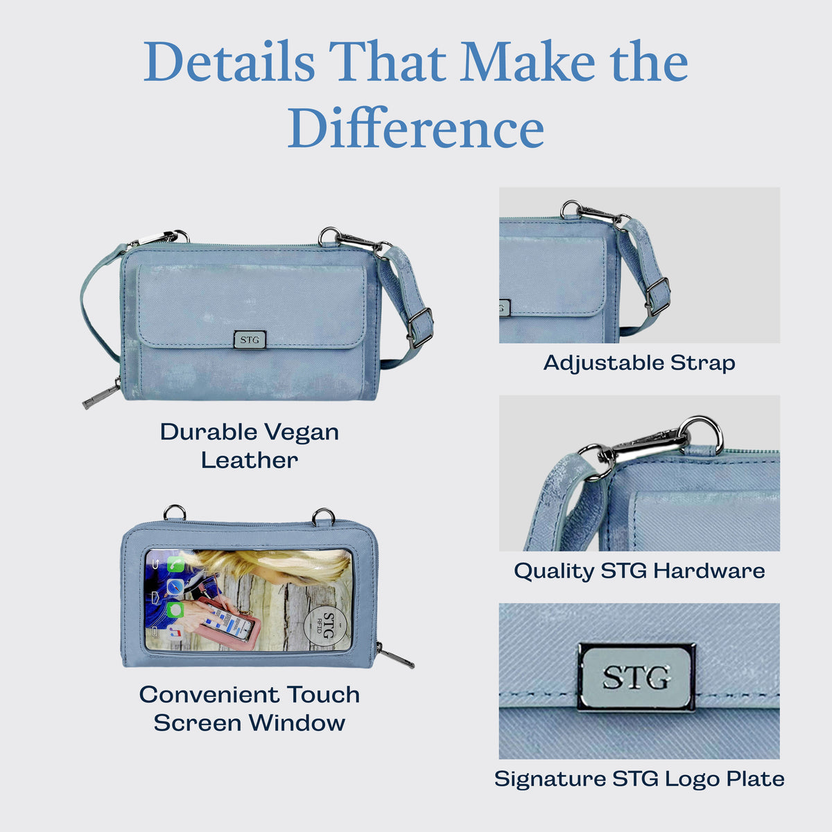 Captiva RFID Touch Screen Purse, phone crossbody bag, cell phone purse, RFID purse
