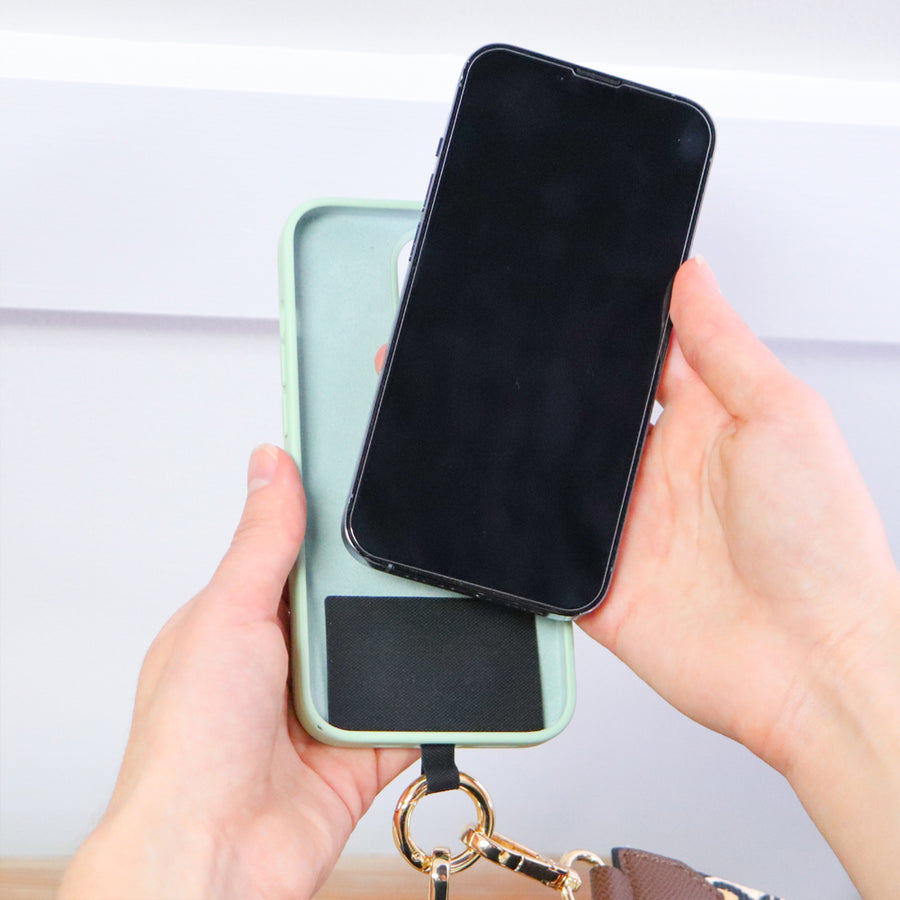 The second step of using the clip & go is to put your phone back into the phone case, on top of the black insert