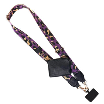 Clip & Go Leopard Strap - Purple/Black/Gold w/RFID Pouch