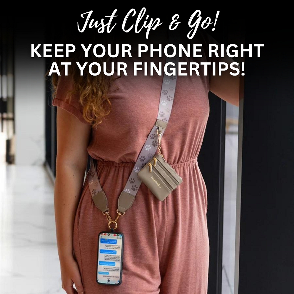 Clip & Go Strap with Pouch - Paw Tracks
