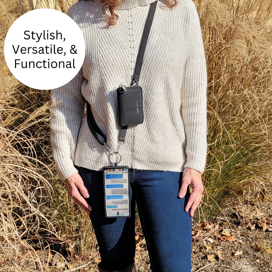 Clip & Go Strap w/Pouch Brushed Vegan Leather