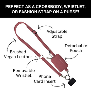 Clip & Go Strap w/Pouch Brushed Vegan Leather