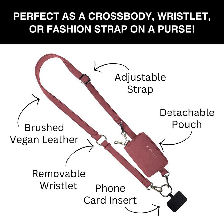 Clip & Go Strap w/Pouch Brushed Vegan Leather