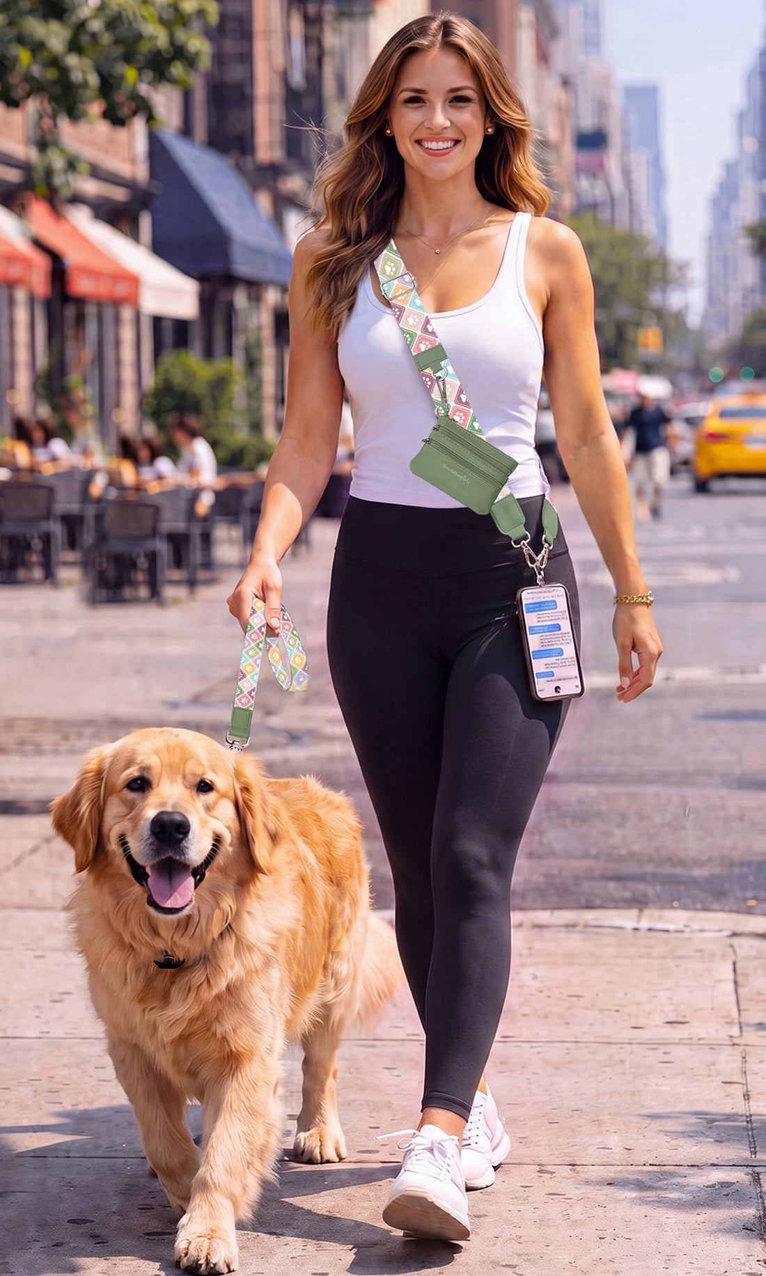 Clip & Go Strap w/Zippered Pouch Dog Paw