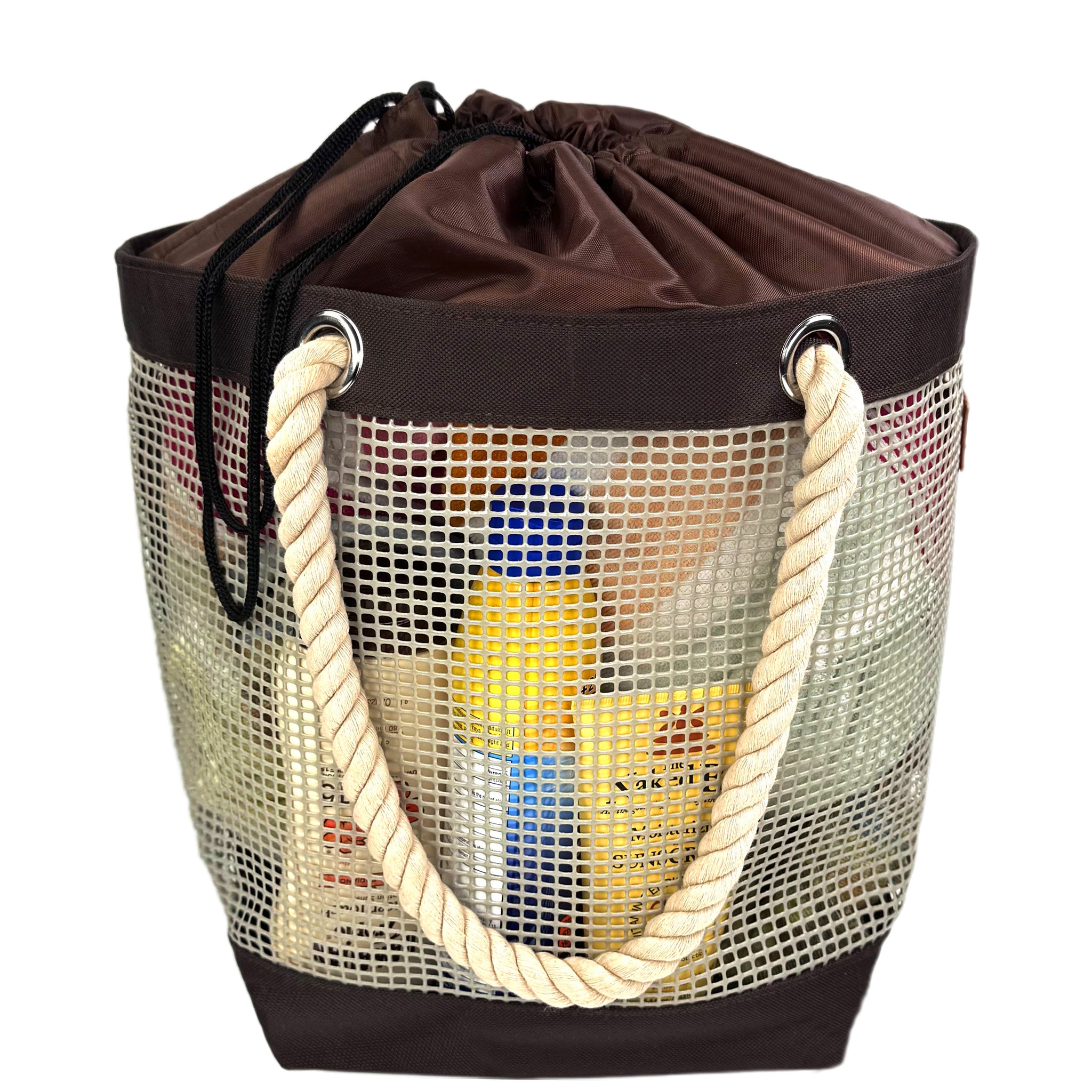 Mesh Beach Bag Brown