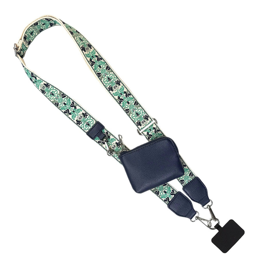 Clip & Go Strap w/RFID Pouch Brocade Pattern