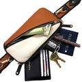 Clip & Go crossbody phone pouch with adjustable strap and removable card holder