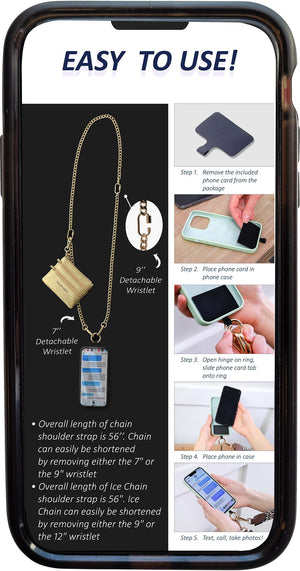 Crossbody iPhone Case with Detachable Gold Chain iPhone X/XS