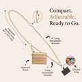 Clip & Go Chain with Zipper Pouch, crossbody phone chain, phone strap with pouch, phone lanyard