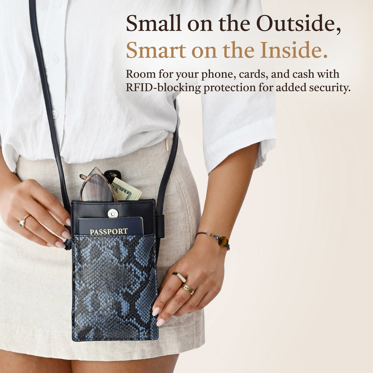 Sweet Savage Touch Screen Purse with passport and cards inside, crossbody phone bag, crossbody wallet and phone purse, phone purse