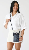 Sweet Savage snakeskin Touch Screen Purse with crossbody strap
