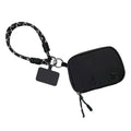 Active Wristlet Twin Rope with RFID Double Pouch in Black, RFID pouch, wrist strap for phone, wristlet wallet for phone