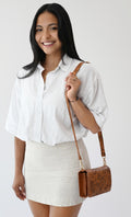 Vista Vail embossed floral RFID Touch Screen purse with adjustable crossbody strap