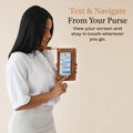 Texting through the Vista Vail RFID Touch Screen Purse window, phone purse, cell phone crossbody, phone holder purse