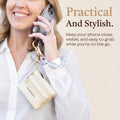 Clip & Go Ice Chain with Pouch worn crossbody while on a call, crossbody phone chain, phone chain strap, phone chain crossbody