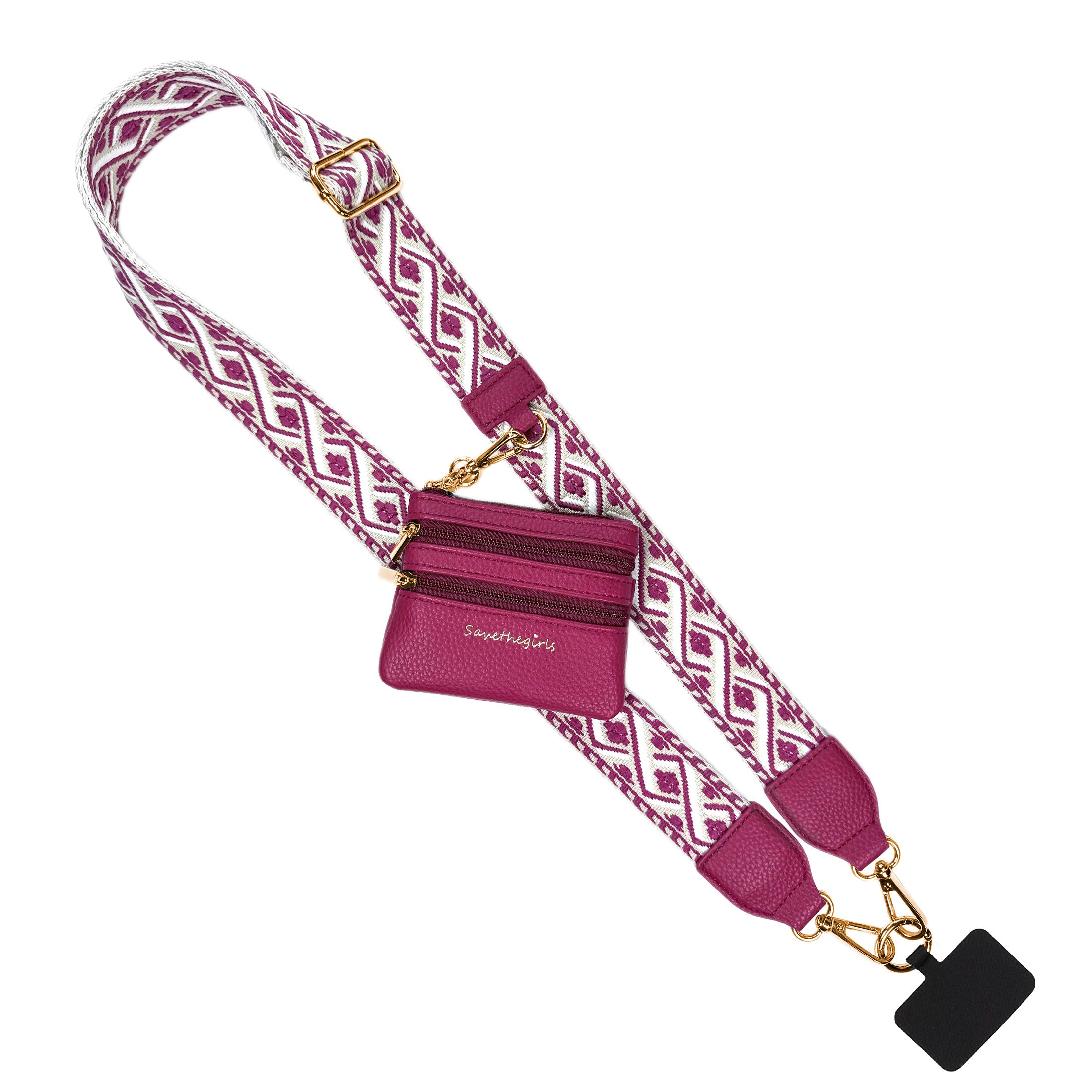 【ᓚᘏᗢ】 Clip & Go Strap w/Zippered Pouch XOXO – SaveTheGirls