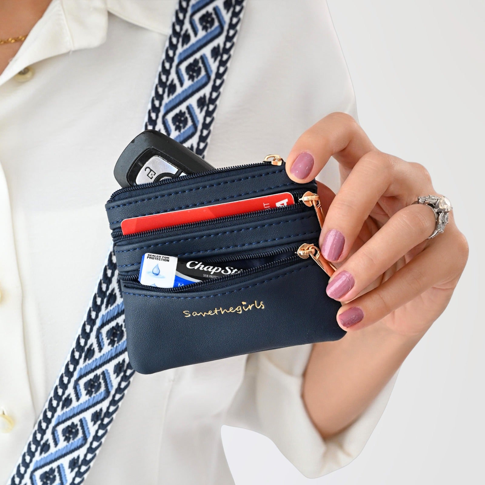 Clip & Go Strap w/Zippered Pouch XOXO – SaveTheGirls