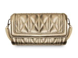 Our quilted Cleo Purse is pillow soft and made of beautiful shimmering fabric.