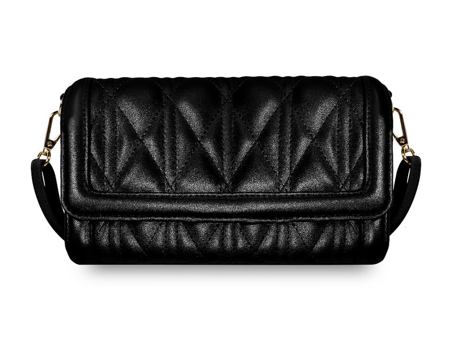 Victoria's Secret Chevron Quilt Bond Street Shoulder Bag Black