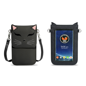 Vegan Leather Phone Purse - Cross Body Vertical Dogs and Cats